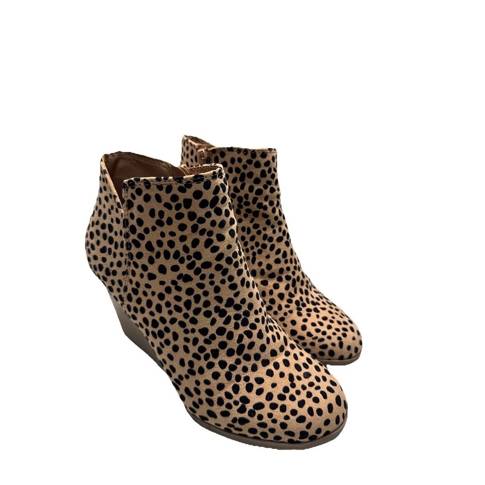 Soda Wedge Heel Bootie Shoes Size 7.5 - Leopard Print